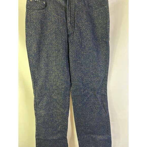 Deadstock VTG 90s Glitter Denim Jean Straight Leg Pants Rave Grunge - Picture 6 of 9